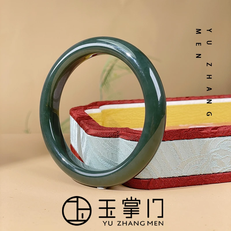玉掌门-FL908-【鸭蛋青】浓晴-和田玉晴水料手镯 （细微结构）