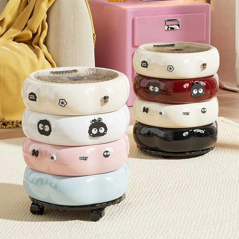 甜甜圈垃圾桶家用新款客厅轻奢高颜值大号厨房卧室卫生间带盖带轮