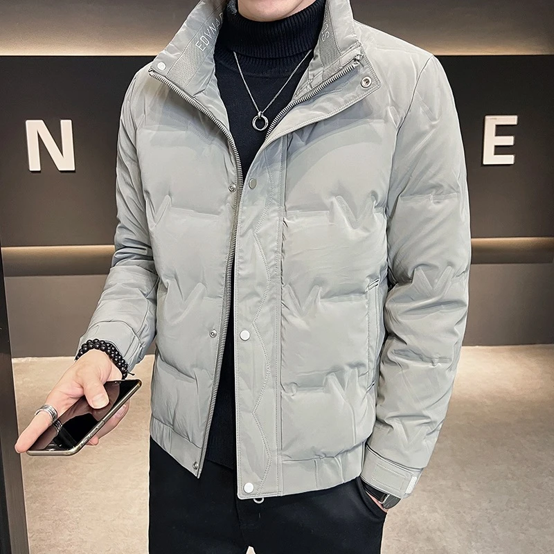 新款短款轻薄羽绒服夹克外套男士爆款立领帅气时尚潮保暖冬季外套