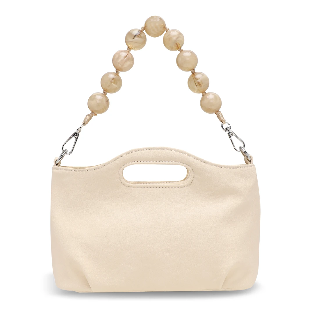 2025早春新款【香槟色】串珠单肩软皮洋气气质手提包