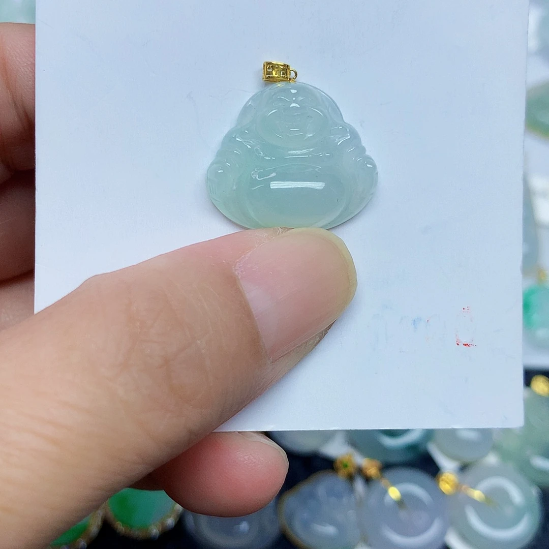 翡翠18K金镶嵌颈饰356875