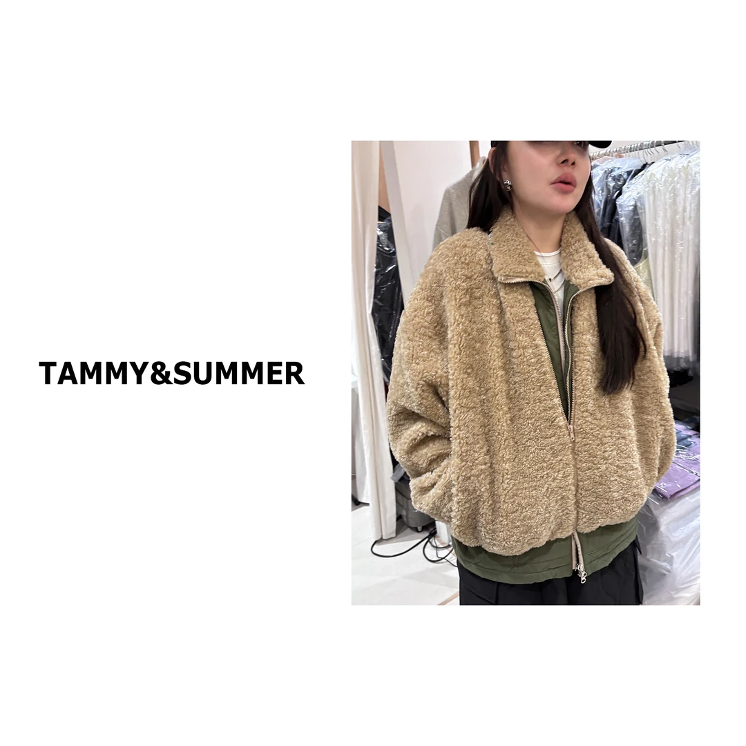 【Tammy&Summer】韩版宽松百搭保暖拉链毛毛外套马甲两件套776964