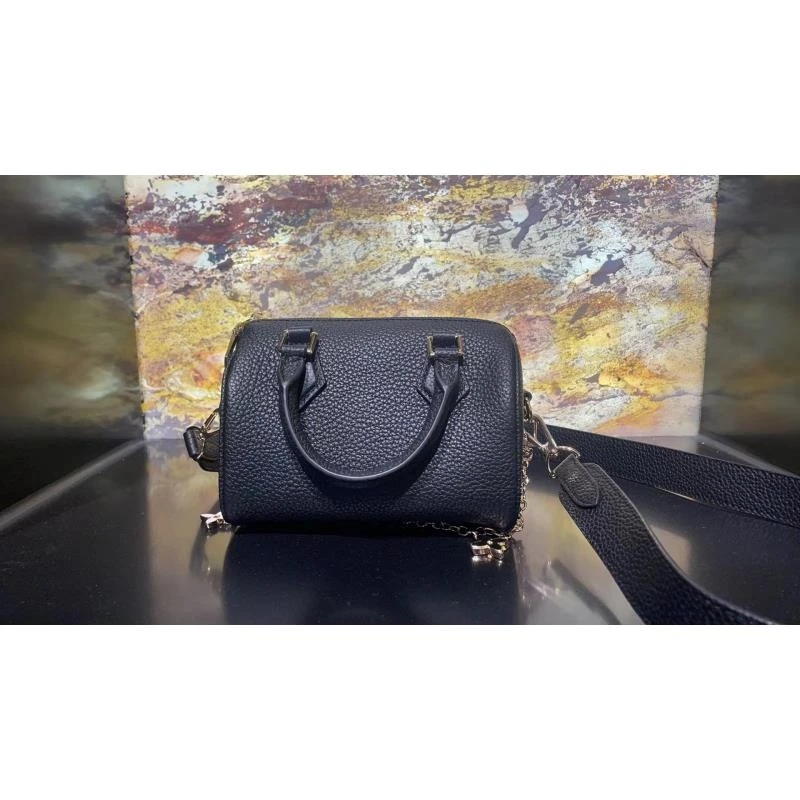 HIRMRIS手工真皮包551111-三花链露黑 18底长 波士顿