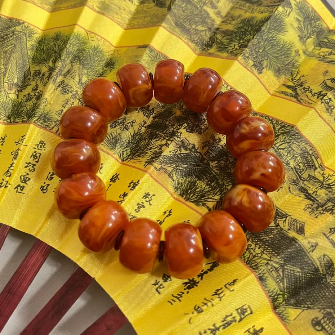 藏式红蜜单圈手串 D678 精美手串 高端文玩手串 挂件 -（无礼盒）