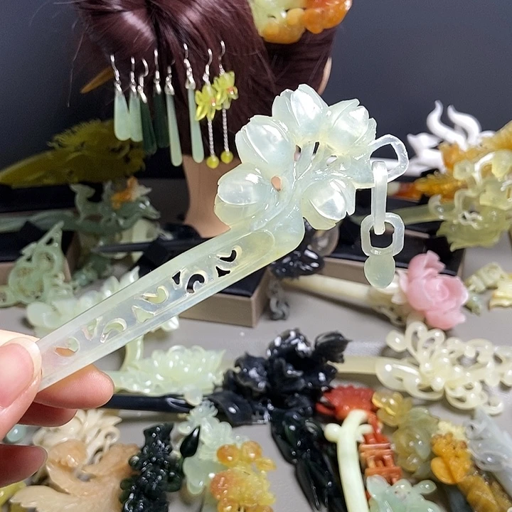 岫玉未镶嵌发簪发簪