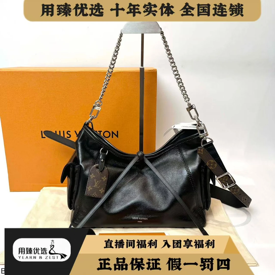 99新 LouisVuitton/路易威登 黑武士carryall小号单肩包BI6727845