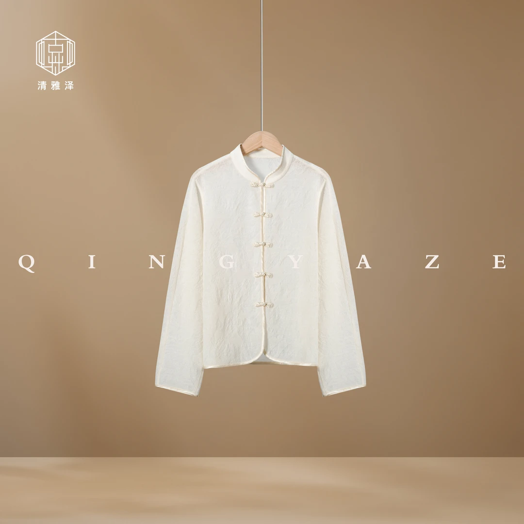 雪绒织玉！羊毛勾花新中式衬衣！GZ5518