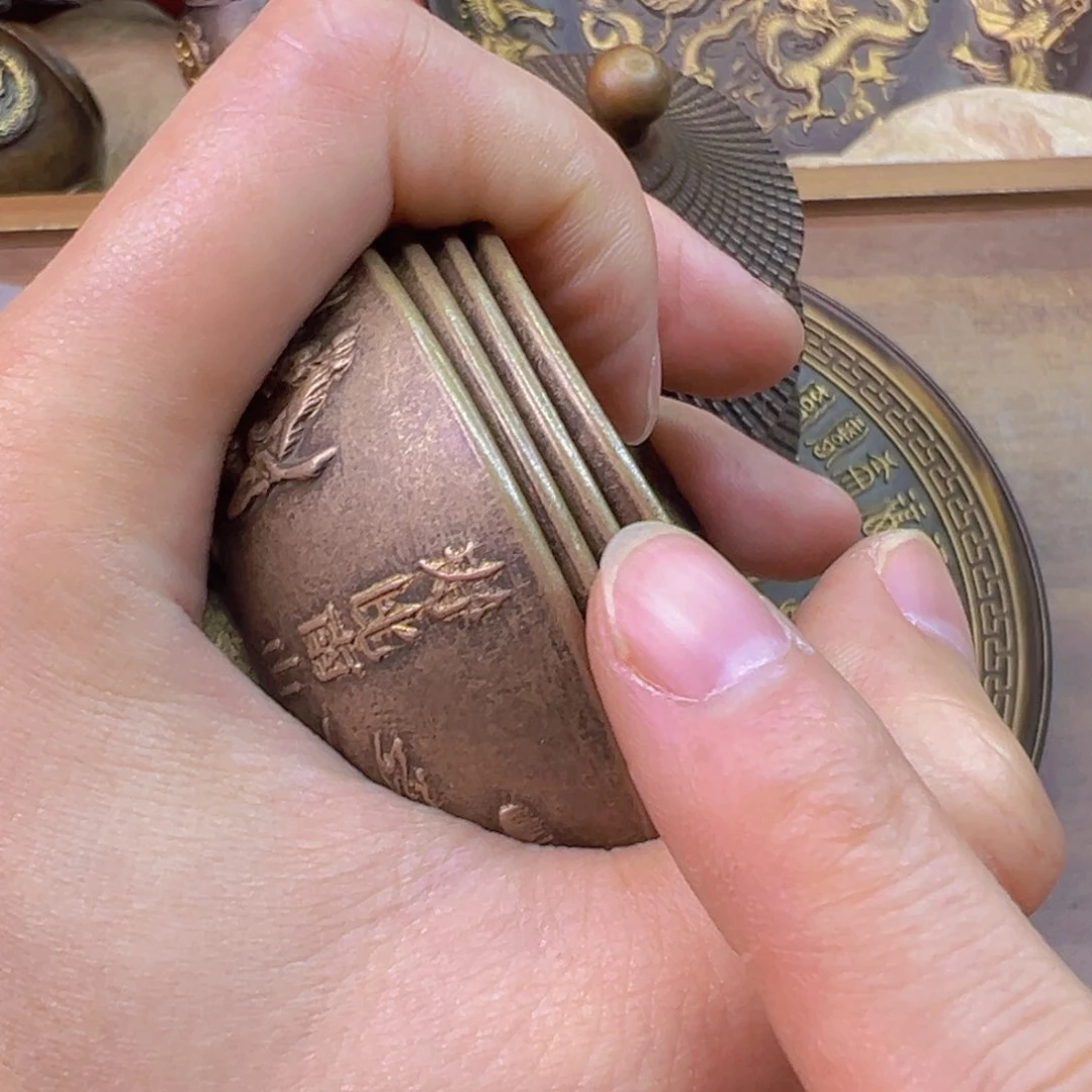 原矿风磨铜福禄寿禧一套