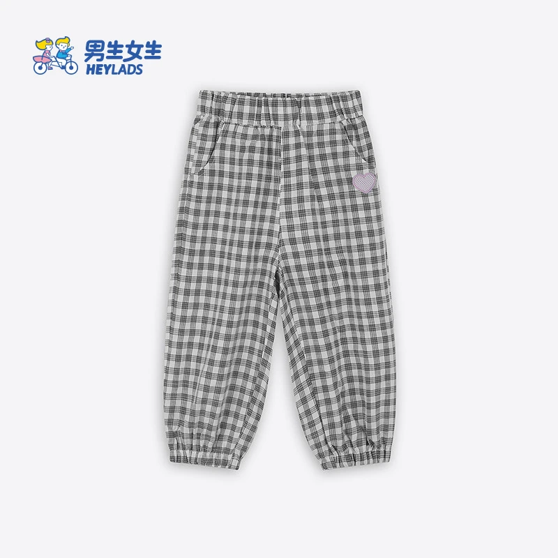 男生女生女小童防蚊束脚格子长裤NPXEJ22801A