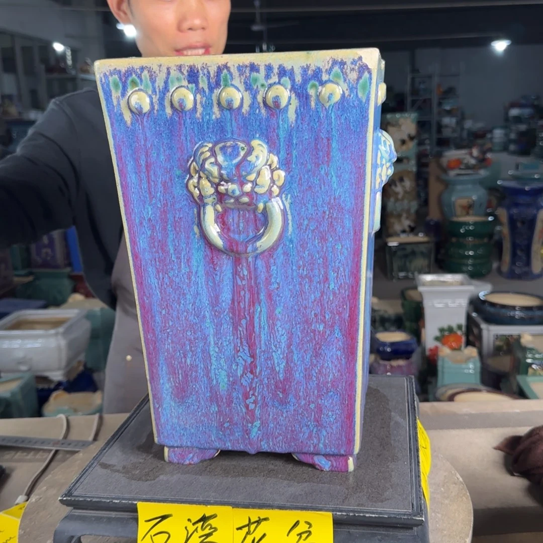 一风堂石湾花盆。磕碰瑕疵