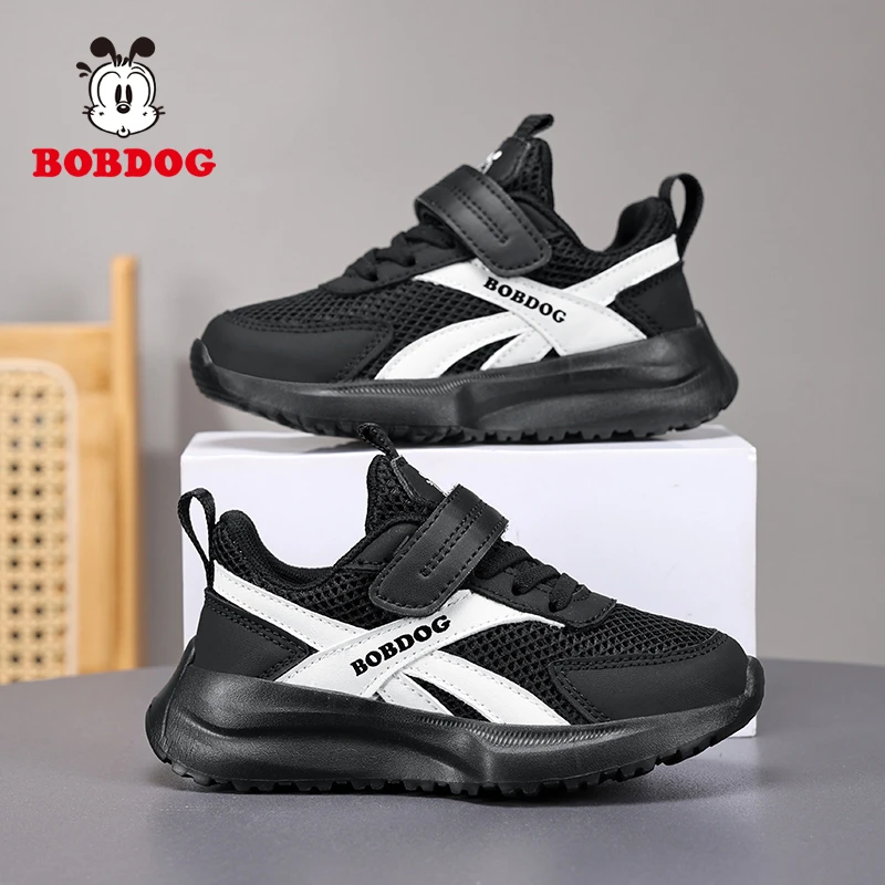 巴布豆儿童鞋男童运动鞋春秋新款双网透气女中大童休闲鞋子校园鞋