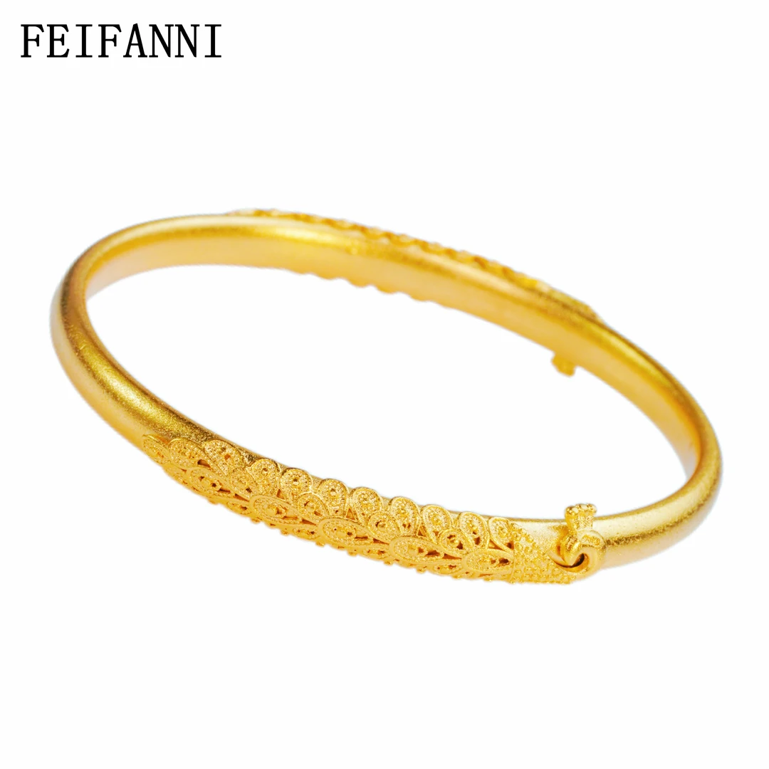 铜合金手镯 翡梵尼古法轻奢实心孔雀精美气质传承款潮流百搭手镯