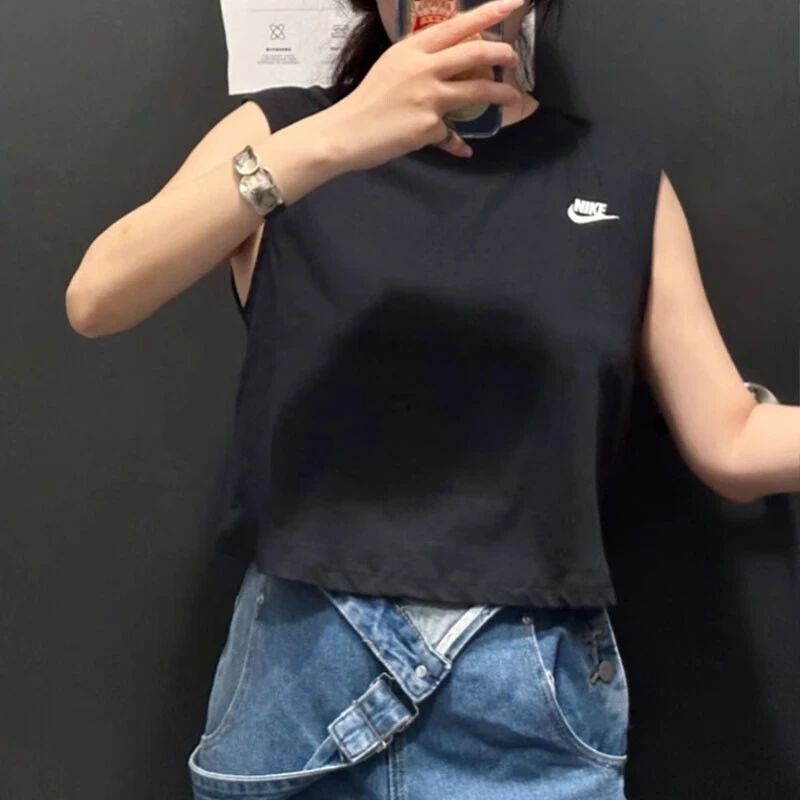 NIKE无袖T恤女装夏季运动服宽松透气休闲圆领背心上衣FB8226