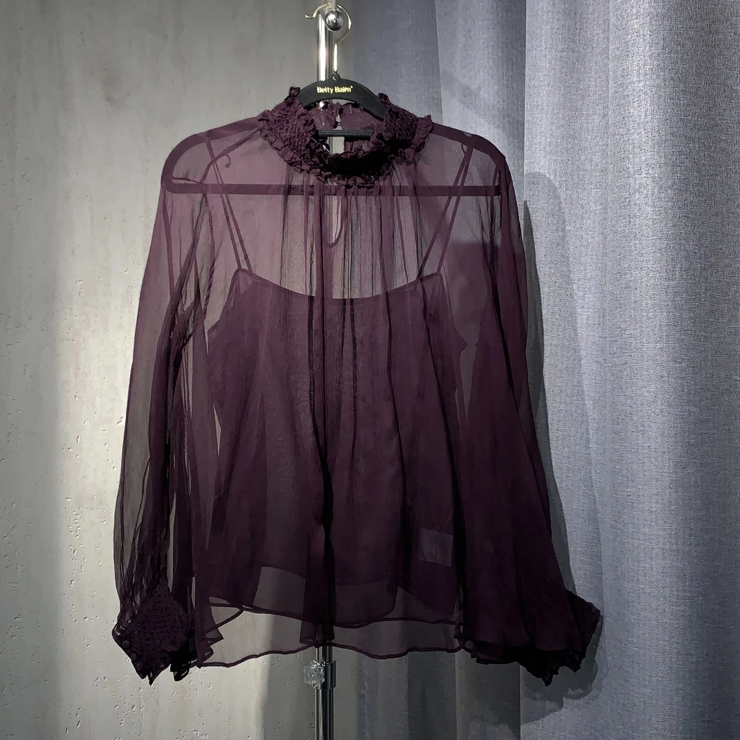 紫色吊带罩衫两件套气质通勤高级感上衣春季