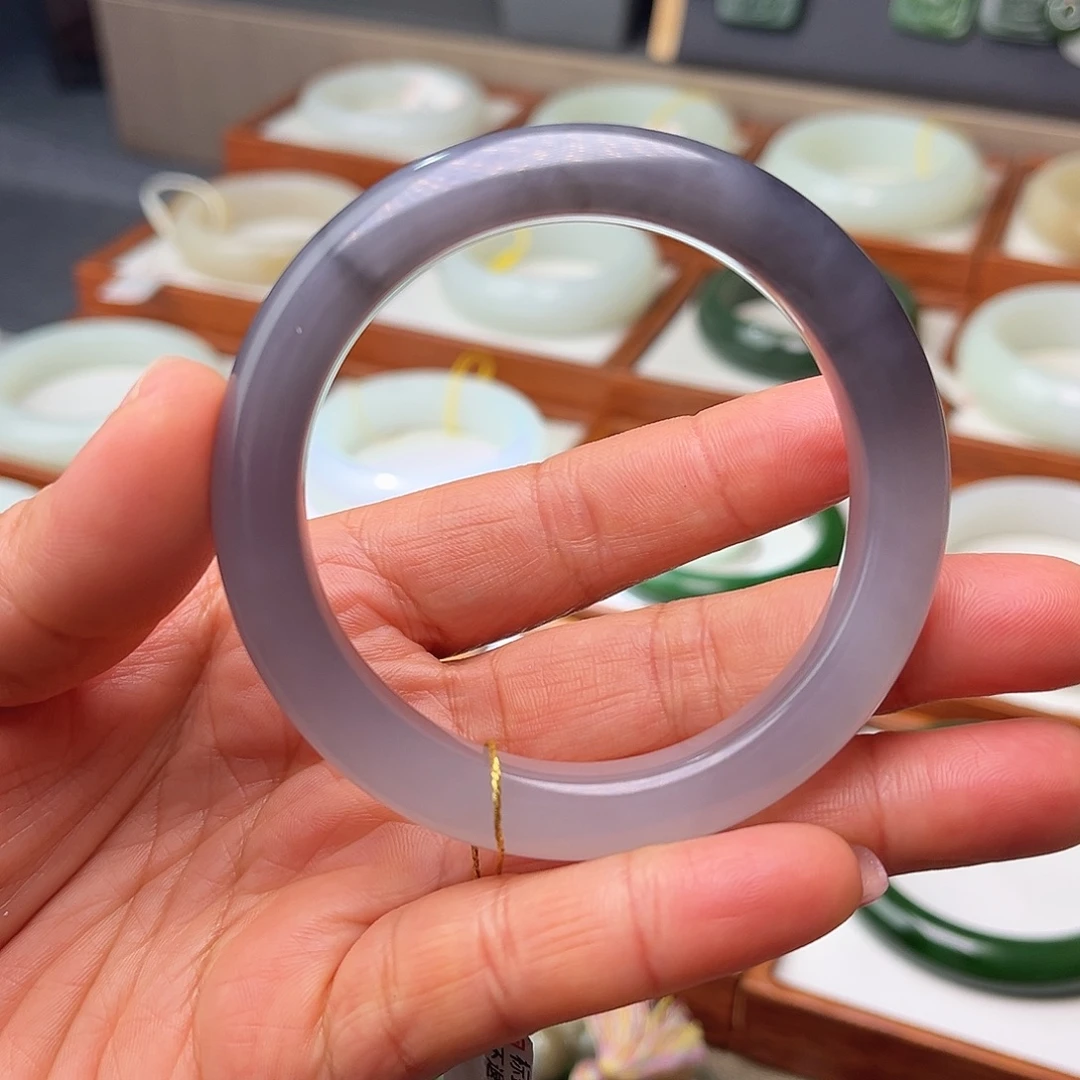 和田玉未镶嵌手镯54.5