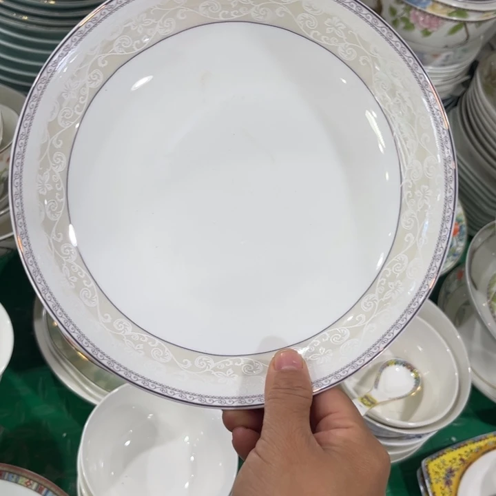 瓷片小资八寸深盘四个