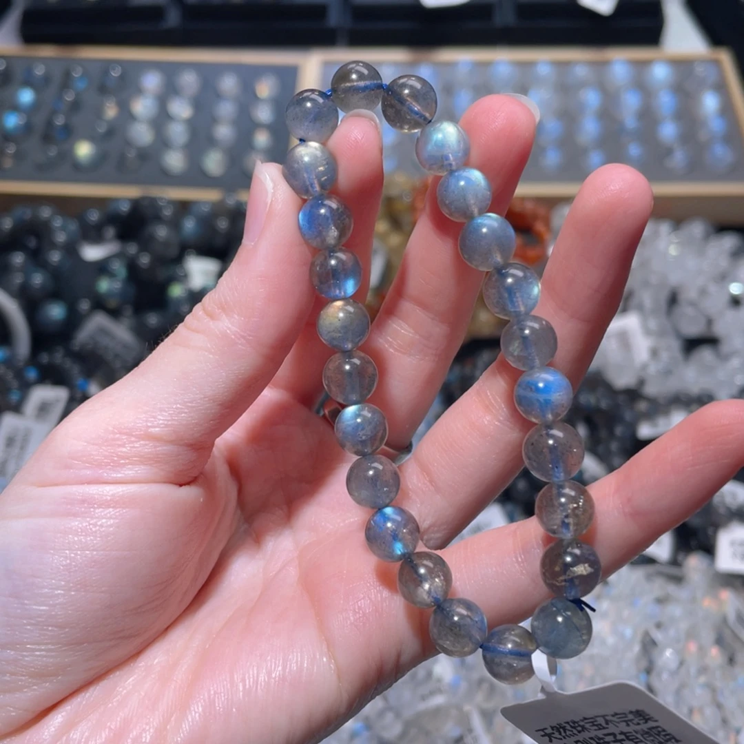 未镶嵌长石手链彩光灰月光7m+
