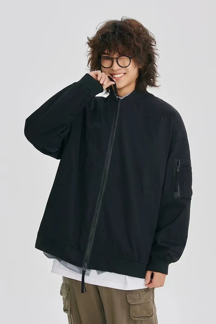 【现货】秋季美式百搭字母刺绣休闲飞行服秋冬夹克潮流男款外套