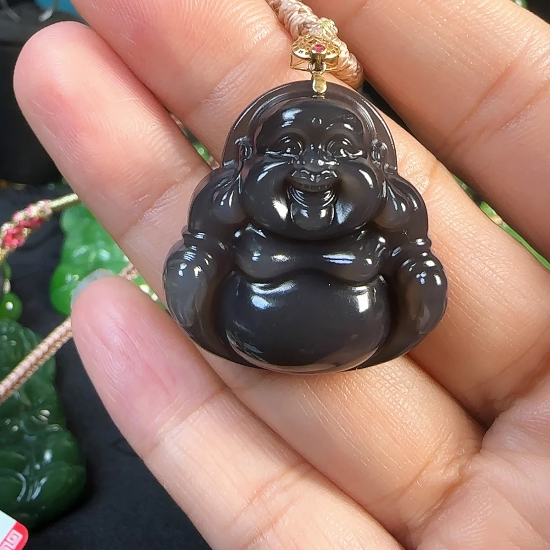 和田玉18K金镶嵌颈饰