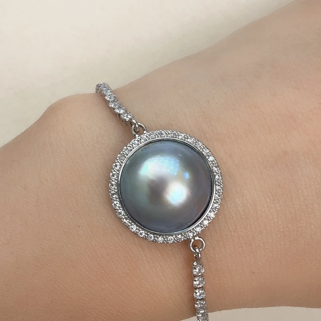 未镶嵌手镯拼合珍珠（马贝珠）