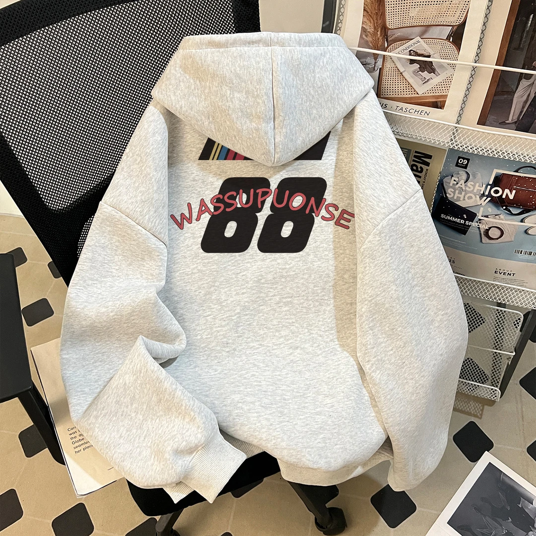 hiphop重磅套头卫衣男秋季新款ins小众高街痞帅设计感连帽上衣服