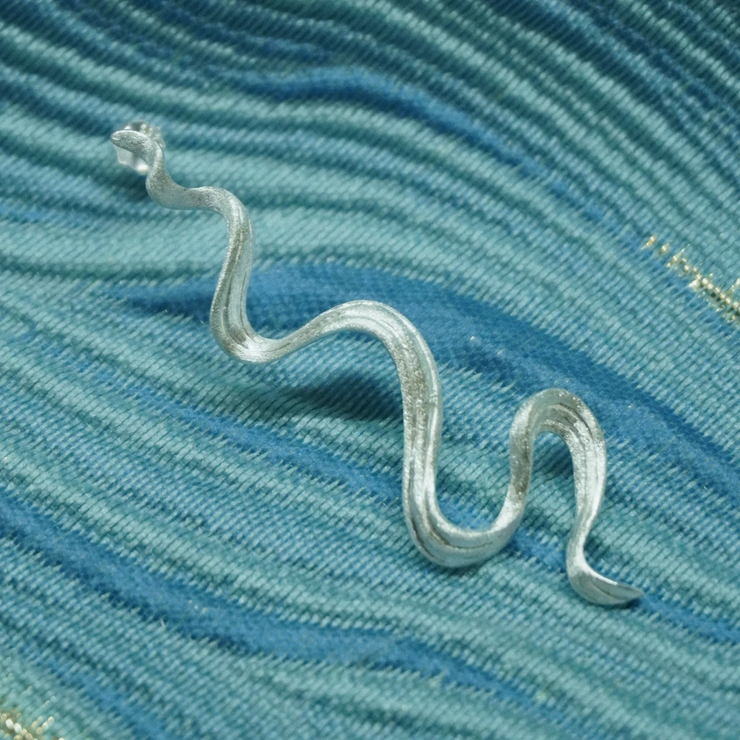 925银耳饰 拉丝系列「疑是银河」纯银长款送礼汉服旗袍浪漫银耳钉