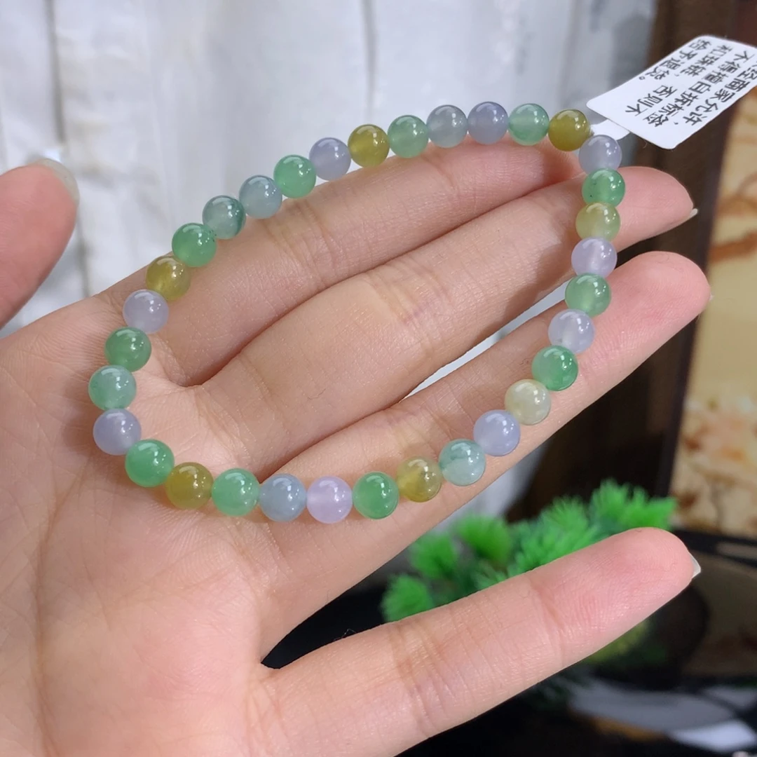 翡翠未镶嵌手串卡5.3冰胶多宝手串