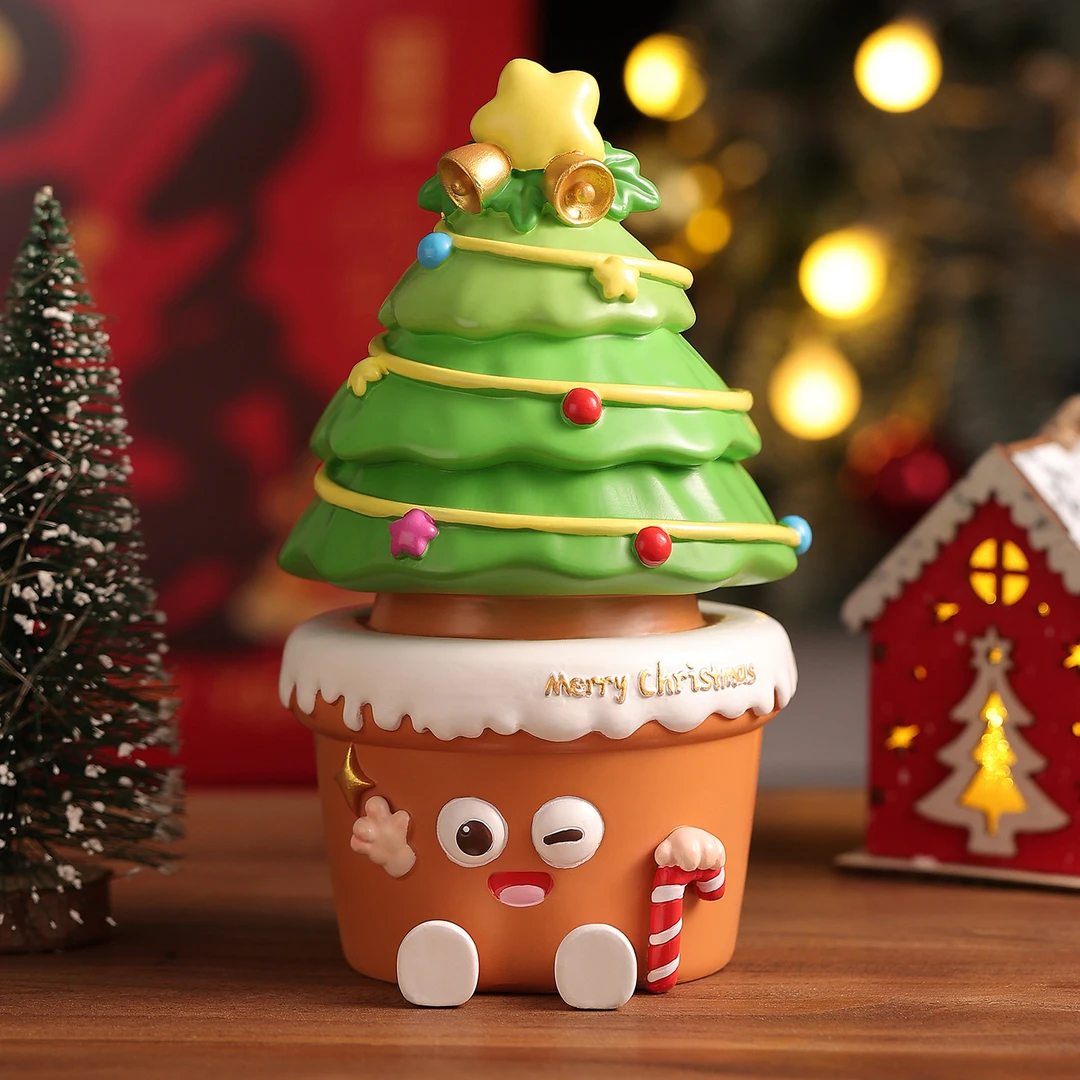 新款圣诞节摆件卡通可爱圣诞装饰树脂摆件桌面装饰送闺蜜创意礼物