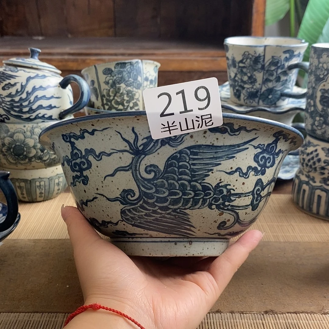 手工手绘青花高温陶瓷