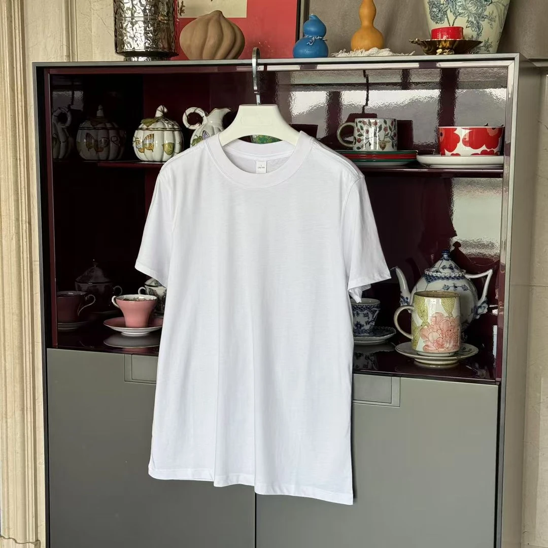 MYL 2025年夏季新款纯棉圆领短袖T恤宽边领五色后中缝线运动瑜伽T
