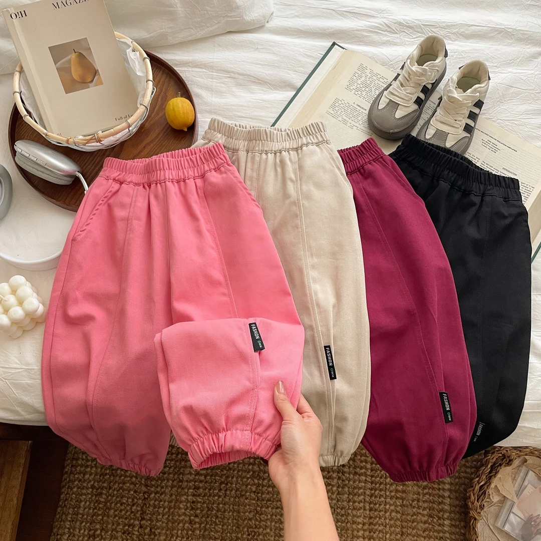 新款棉儿童休闲裤宽松束脚运动裤春秋百搭男女童薄款潮酷炸街