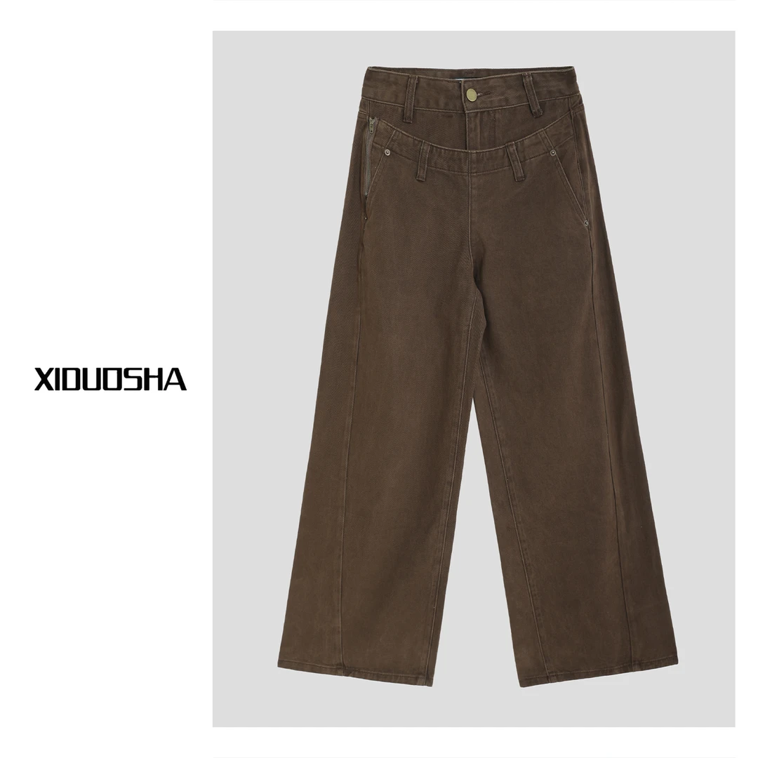 XIDUOSHA/喜朵莎原创设计款拉链腰封牛仔直筒裤 XDS1510