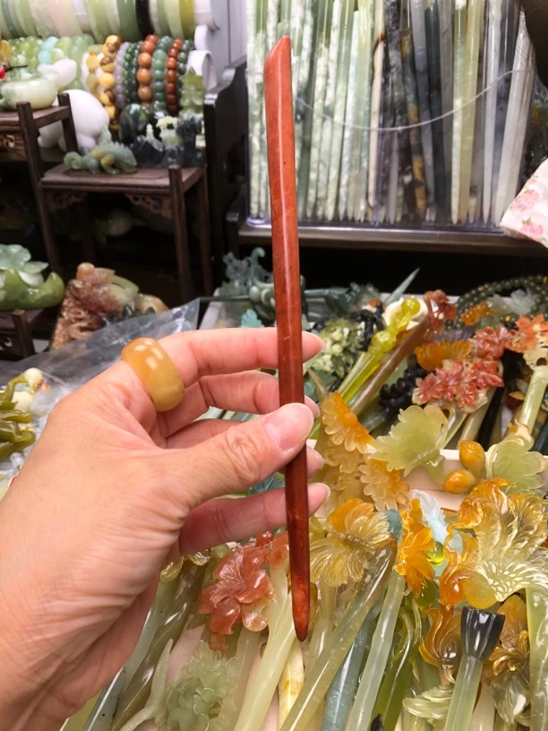 辽阳红素簪，18-21mm总长
