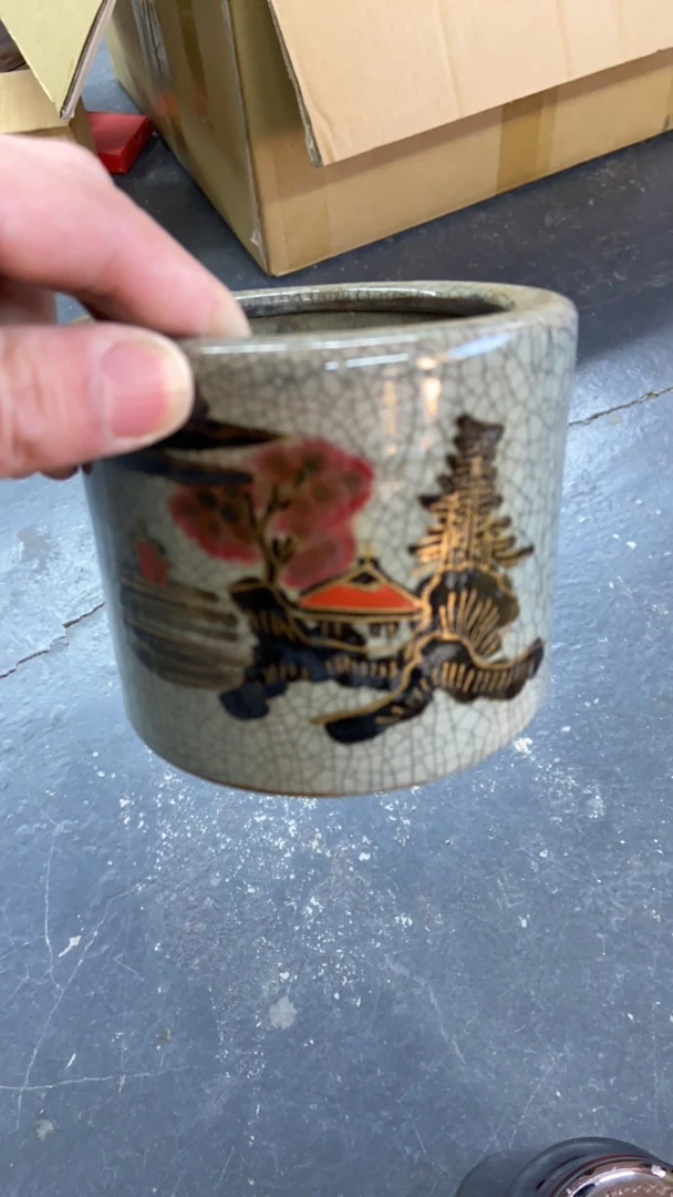 手绘淘香炉画片美丽