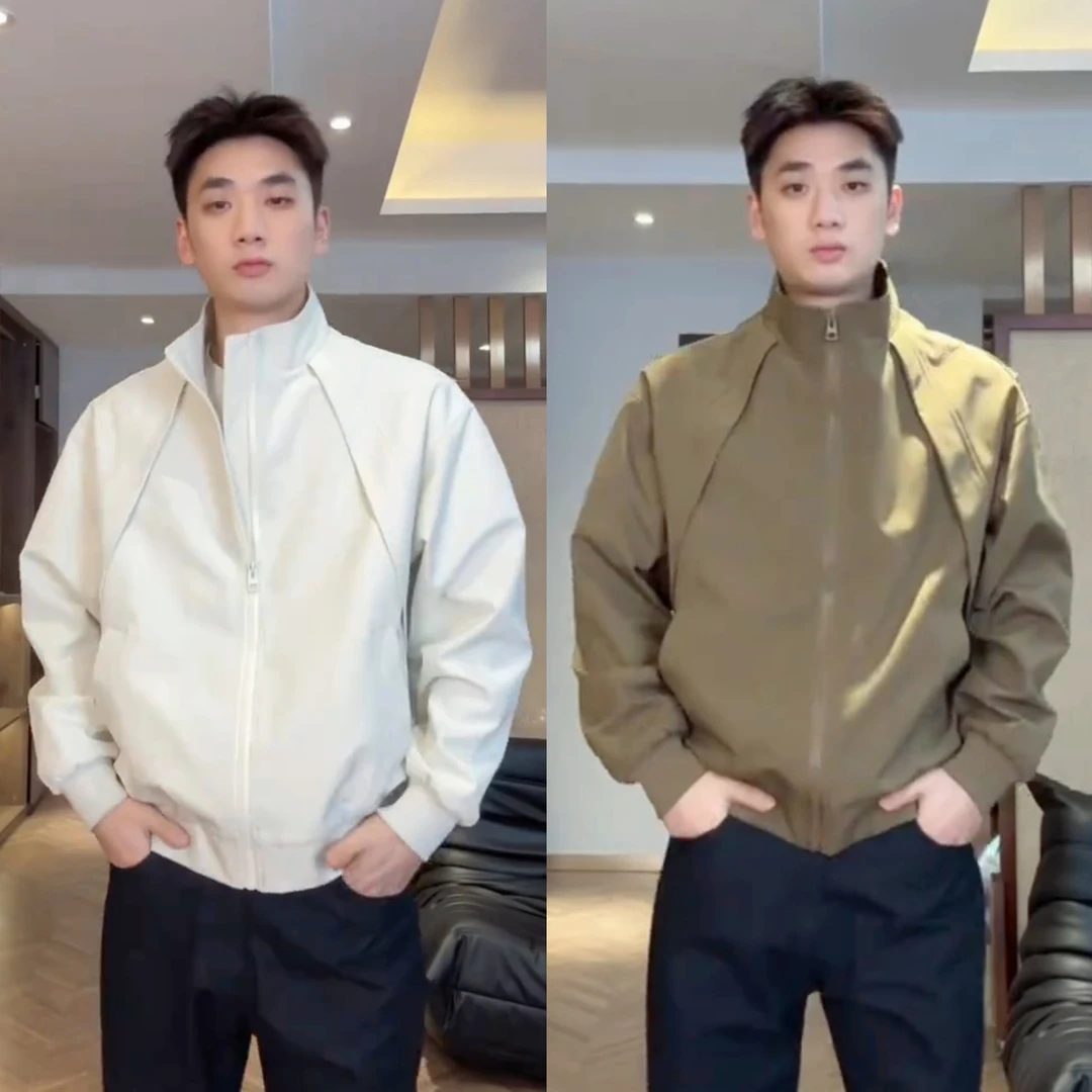 ZPAG秋季美式休闲立领三防夹克纯色复古户外工装飞行夹克百搭外套