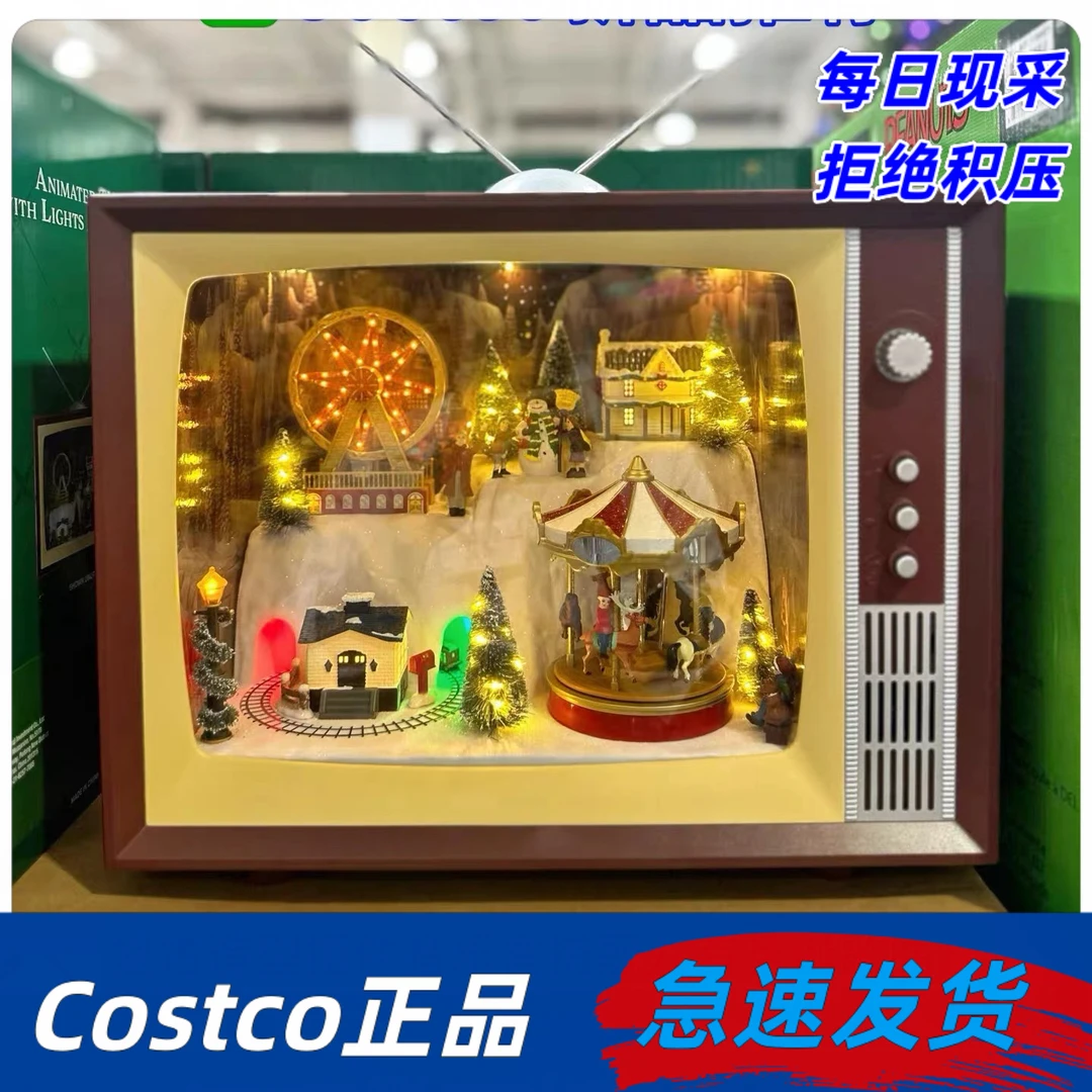 【Costco】复古电视机旋转木马圣诞音乐盒浪漫生日礼物送女生圣诞节