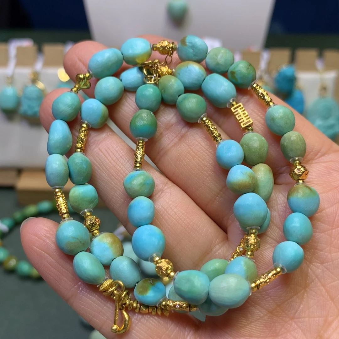 绿松石项链18K金镶嵌