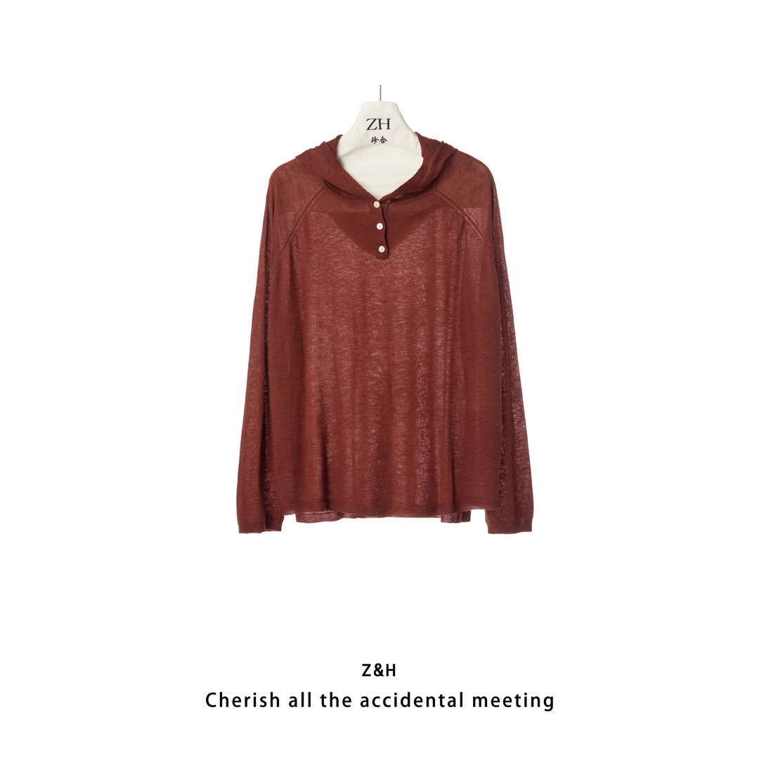 ZH【珊瑚书店】纯色简约款针织衫女长袖