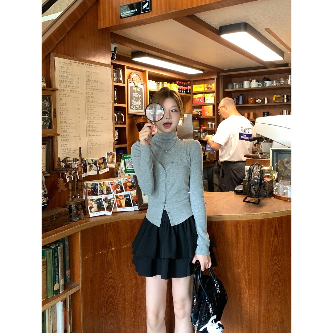 切糕自制【甜心旋涡】小个子秋季女流光风纯欲慵懒蛋糕裙短款半身裙