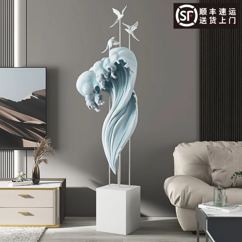 轻奢客厅大型落地摆件家居饰品沙发电视柜旁边办公室开业乔迁礼物