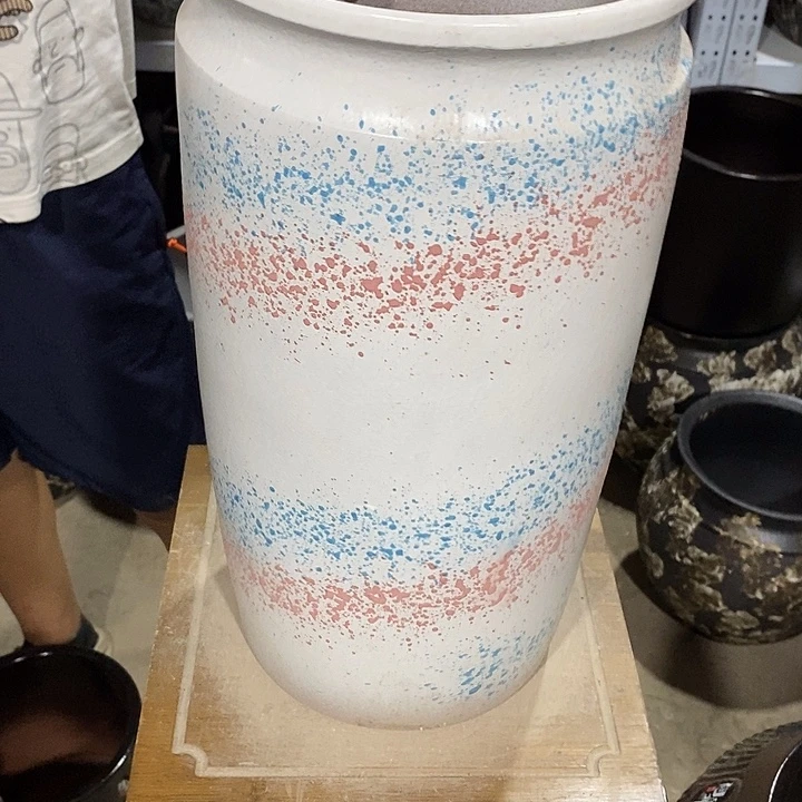 花盆紫砂口22高度43白色雪花888
