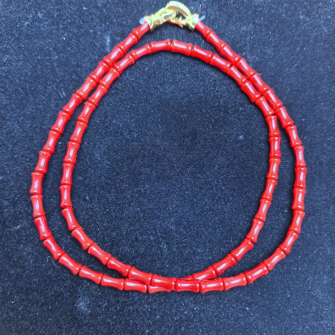 067号精品红色4mm竹节款妈妈链