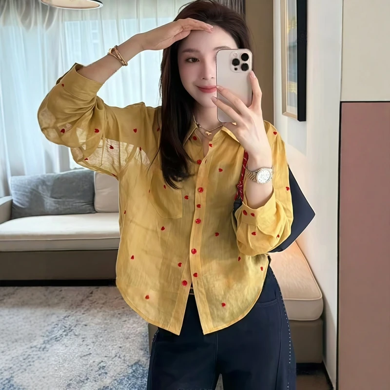 薄款亚麻衬衫衬衣女夏季2025新款爆款轻奢高级感减龄洋气雪纺上衣