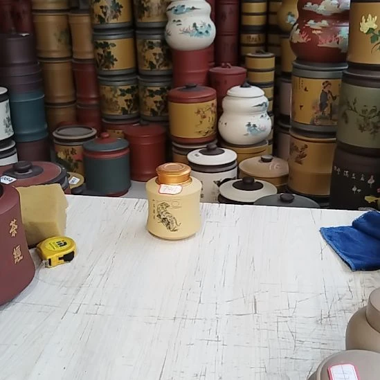 茶杯紫砂小罐合金盖