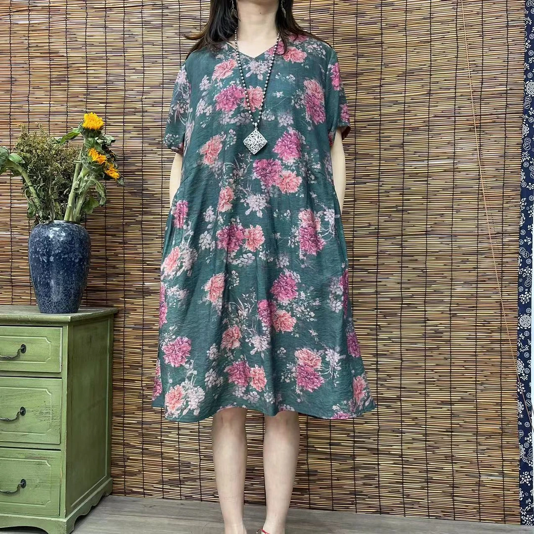 689夏季新款洋气显瘦减龄遮肉连衣裙碎花裙QZ