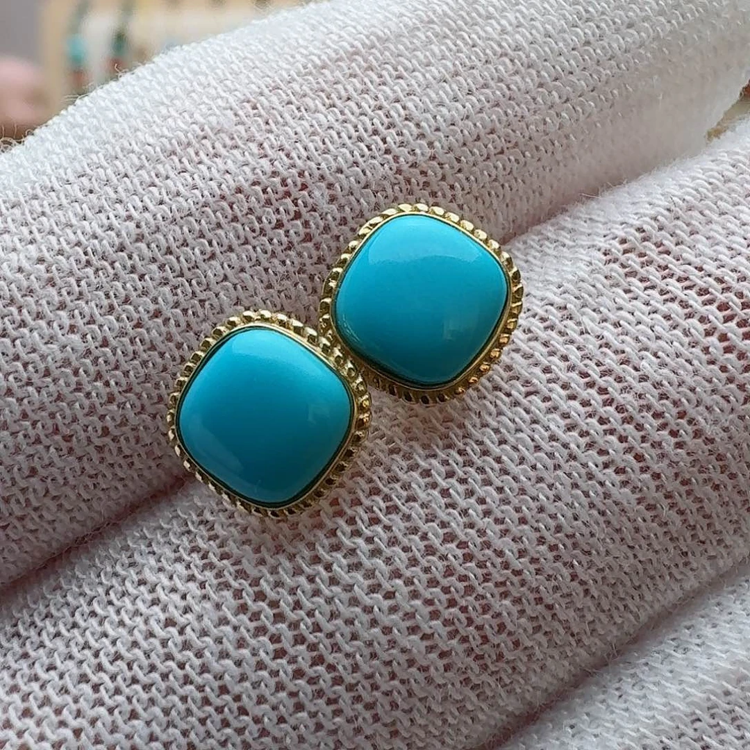 绿松石珠宝奇石18K金镶嵌