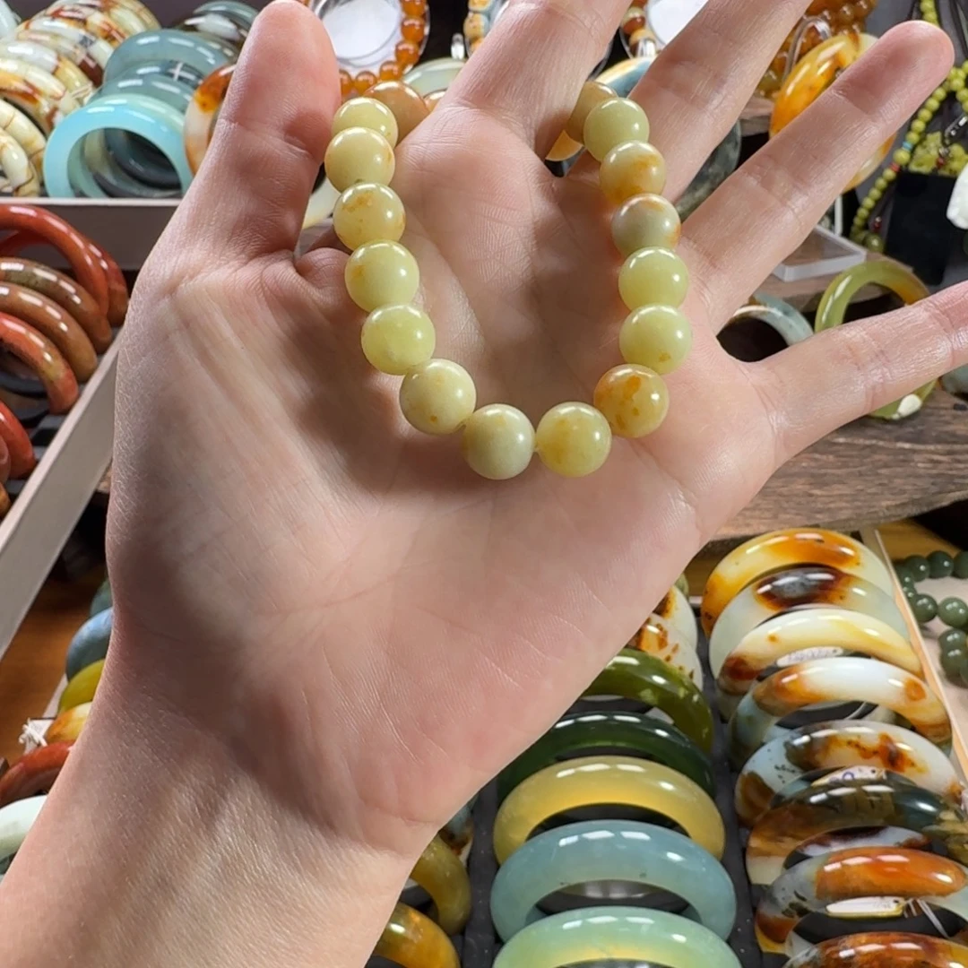 ****丹蛇纹石玉合金手镯