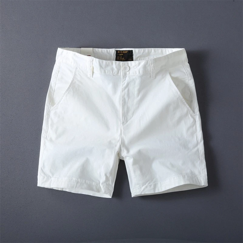 休闲短裤男纯棉修身纯色三分四分裤夏季薄款弹力3分4分裤超短裤男