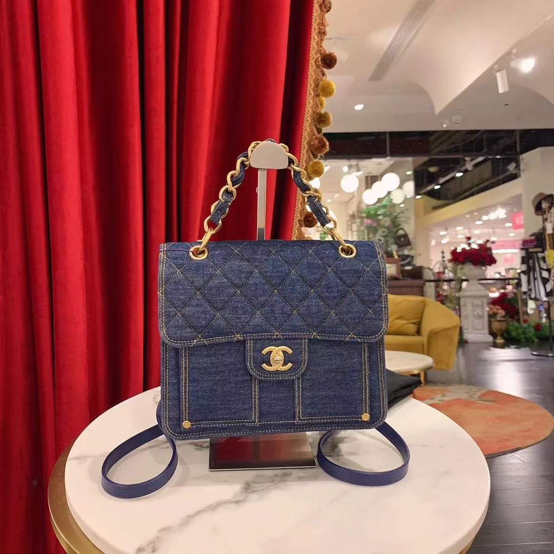 95新 Chanel/香奈儿 GGS丨23s豆腐包丹宁双肩包芯片款97101980