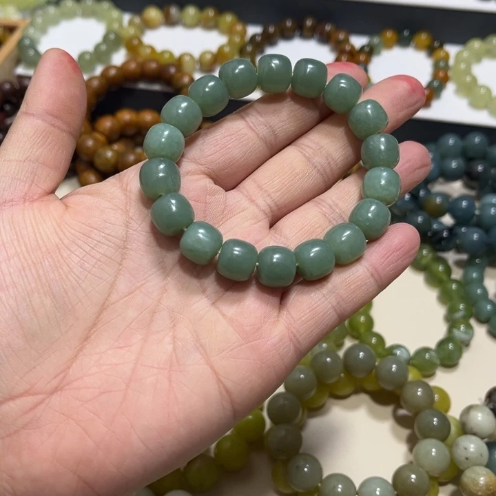 蛇纹石玉未镶嵌手链卡12